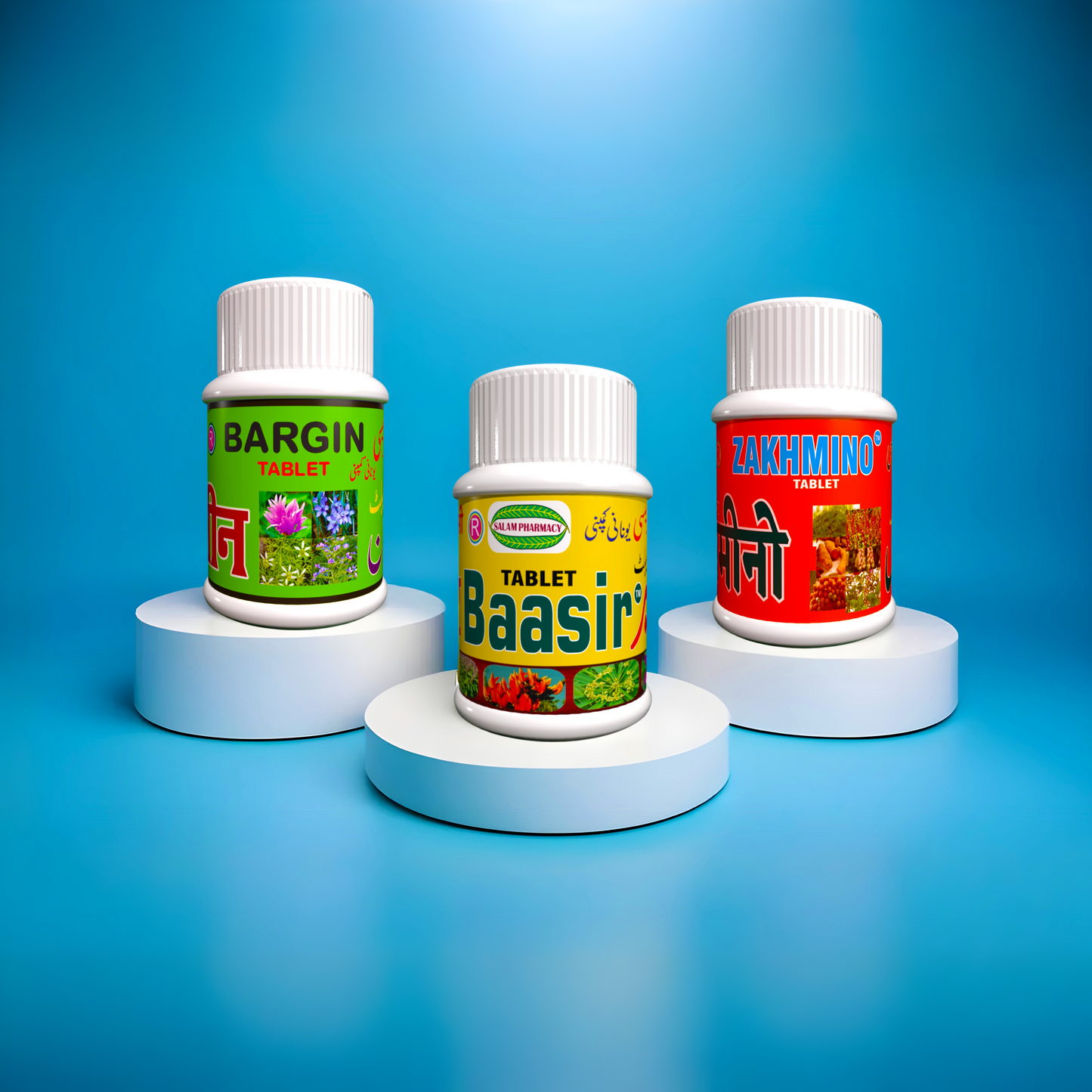 Complete Healing 30 Tablet Combo: Baasir, Bargin & Zakhmino Tablets - Salam Pharmacy