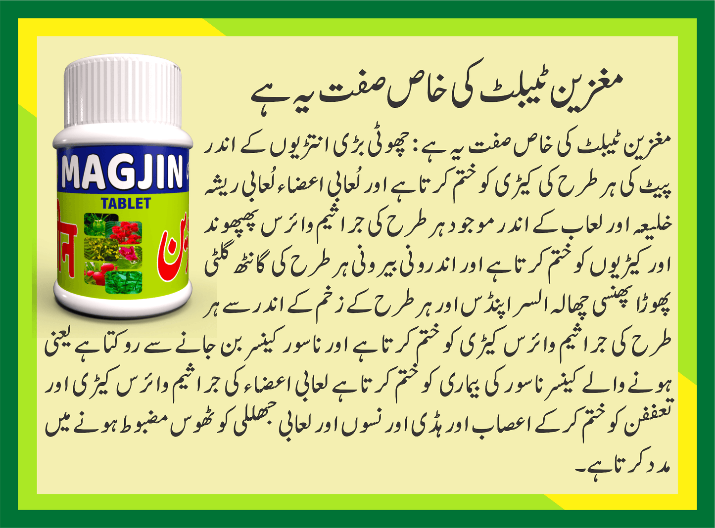 Magjin 60 Tablet | Powerful defense against infections, parasites, and wounds, while strengthening key body systems for lasting health. - Salam Pharmacy
