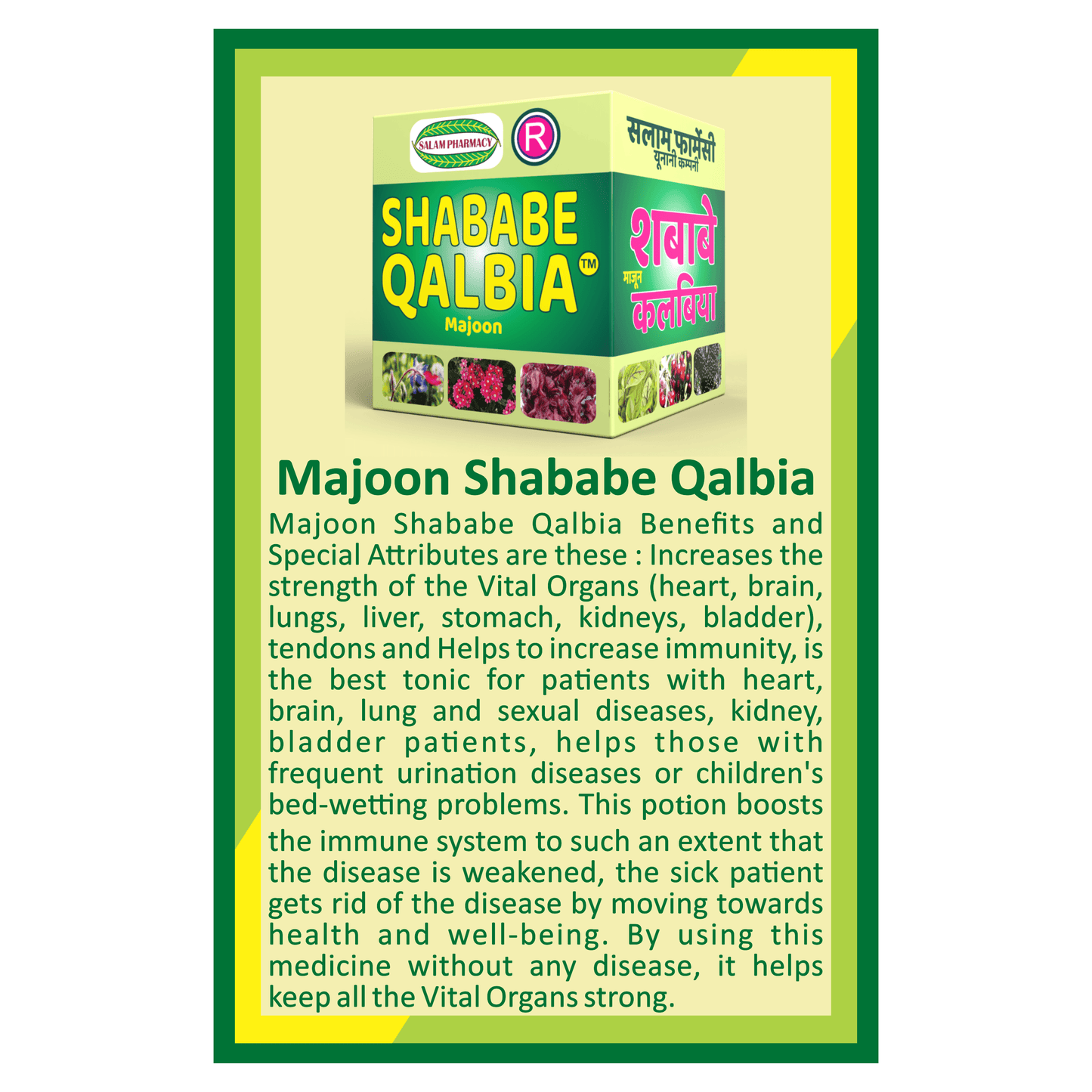 Shababe Qalbiya 150gm Majoon | A powerful herbal tonic that boosts blood production, strengthens vital organs, and enhances immunity for overall wellness and vitality - Salam Pharmacy